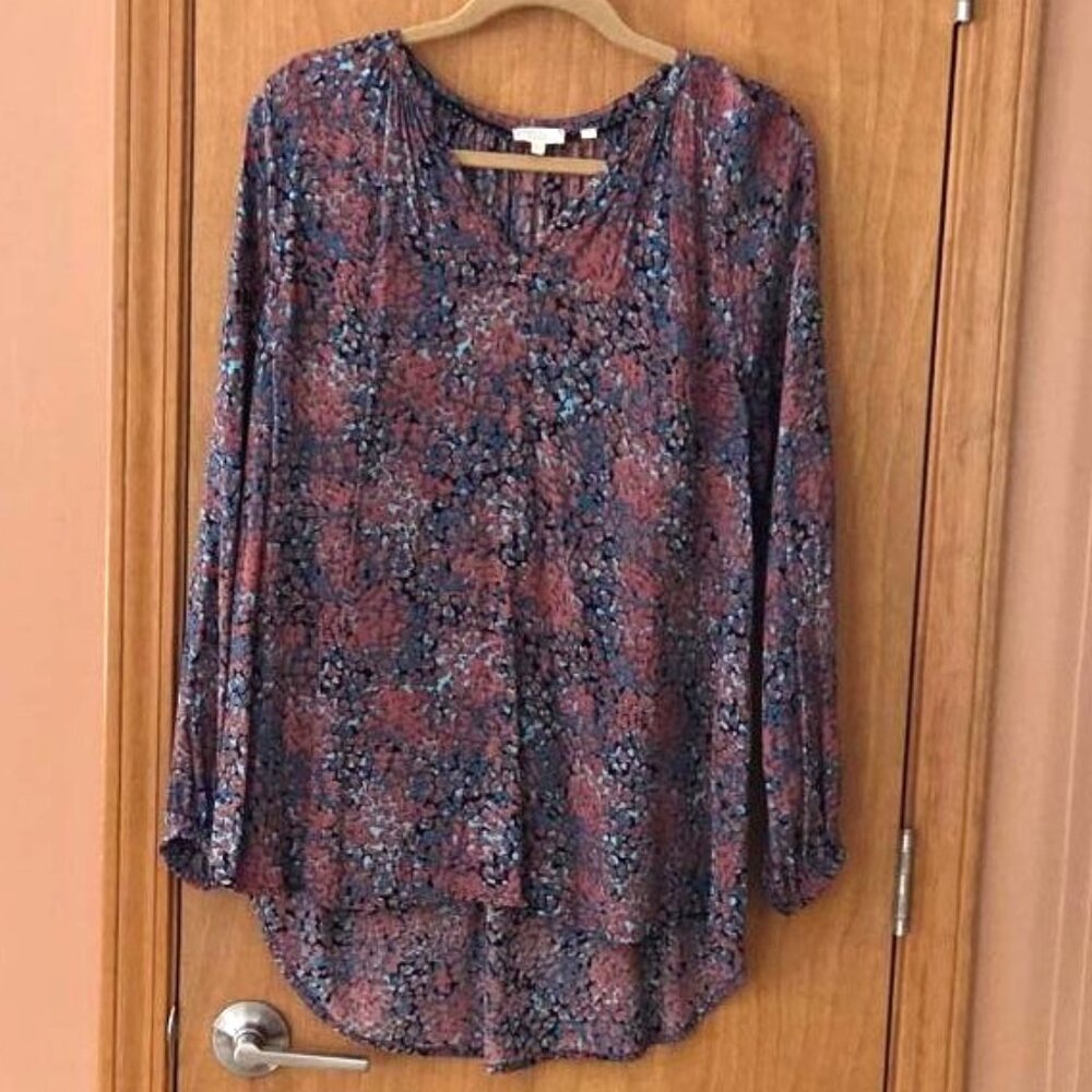 Fat Face Long Sleeve Women’s Black and Blue Print Blouse